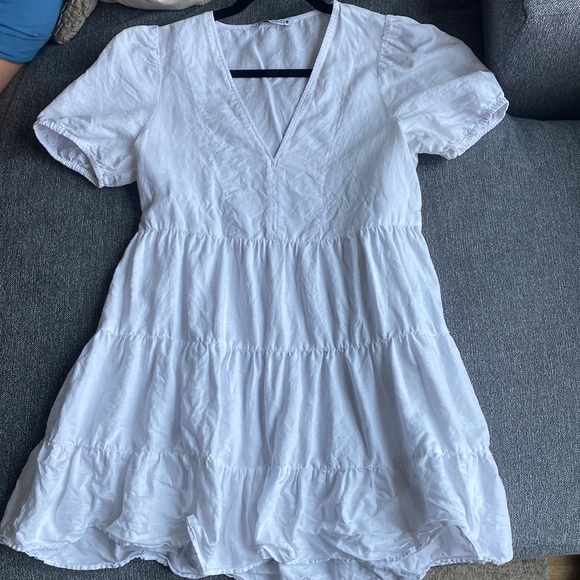 Zara Dresses & Skirts - zara mini white linen tiered dress